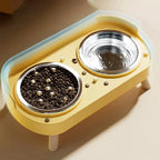 Double Pet Feeder, Stainless Steel Food and Water Bowls with Splash Guard