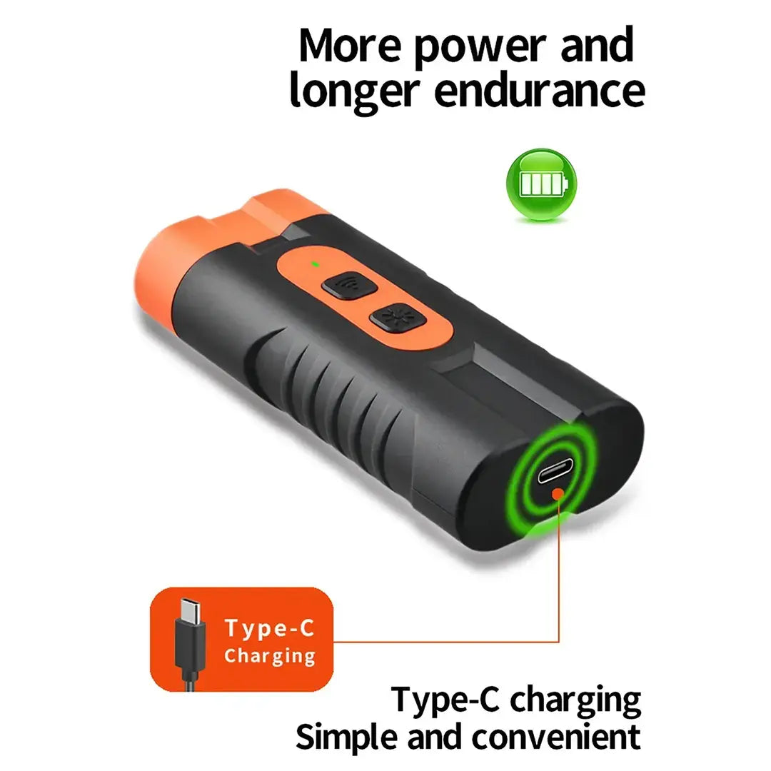 Dual-Head Ultrasonic Anti Barking Dog Device with LED Flashlight
