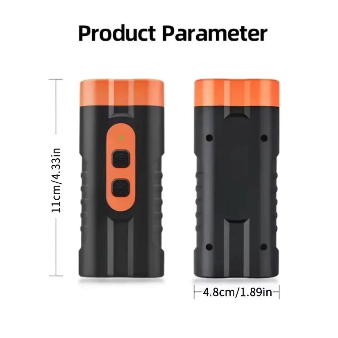 Dual-Head Ultrasonic Anti Barking Dog Device with LED Flashlight