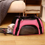 Foldable Pet Carrier Bag for Cats & Small Dogs, Breathable Mesh Travel Carrier