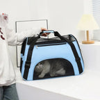 Foldable Pet Carrier Bag for Cats & Small Dogs, Breathable Mesh Travel Carrier