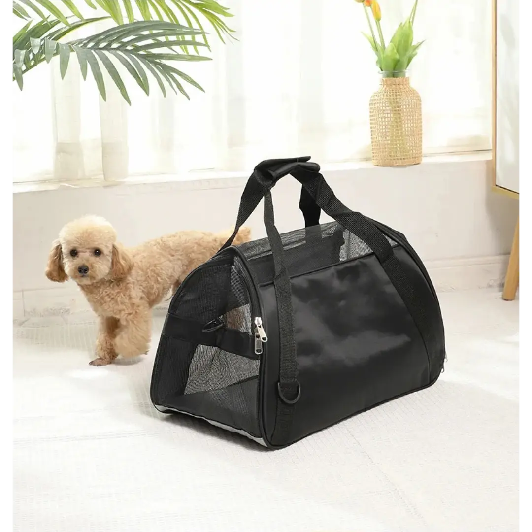 Foldable Pet Carrier Bag for Cats & Small Dogs, Breathable Mesh Travel Carrier