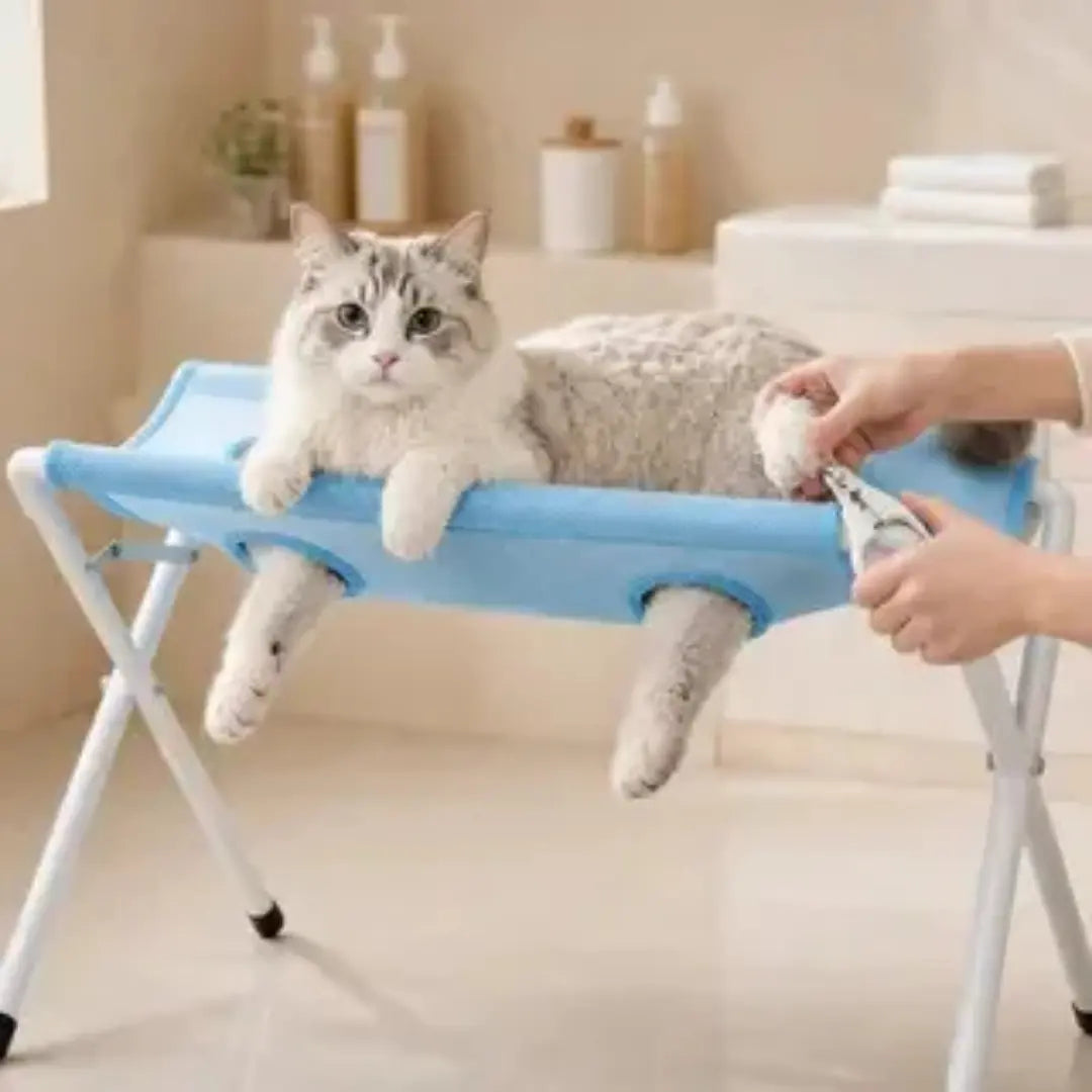 Foldable Pet Grooming Table with Mesh Bathing Platform for Dogs & Cats