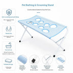 Foldable Pet Grooming Table with Mesh Bathing Platform for Dogs & Cats