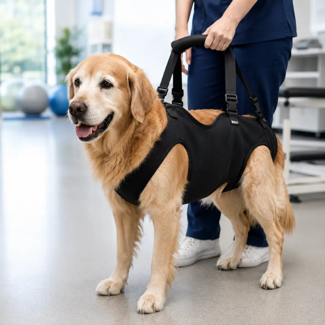 Full Body Support Dog Lift Harness with Padded Carry Handle, Black