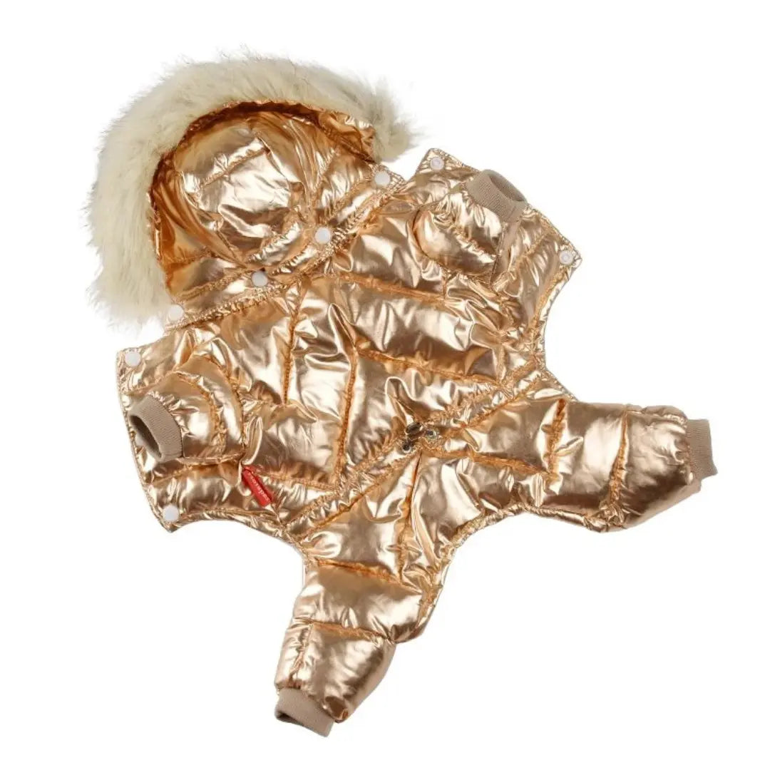 Fur Collar Dog Coats for Winter - Warm Four-Leg Jumpsuit for French Bulldog & Dachshund