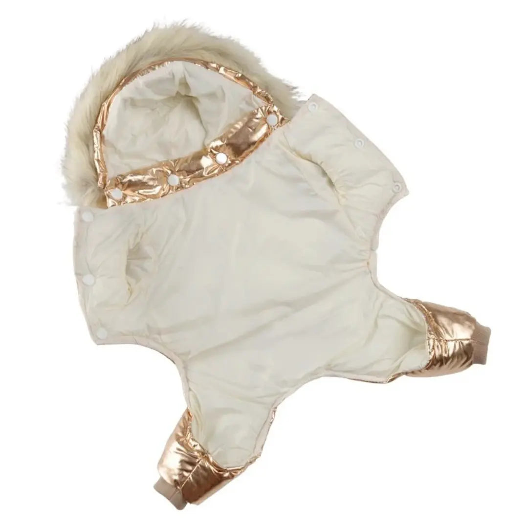 Fur Collar Dog Coats for Winter - Warm Four-Leg Jumpsuit for French Bulldog & Dachshund