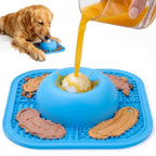 Interactive Treat Slow Feeder Dog Bowl with Rolling Ball & Lick Mat