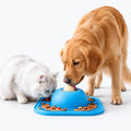 Interactive Treat Slow Feeder Dog Bowl with Rolling Ball & Lick Mat