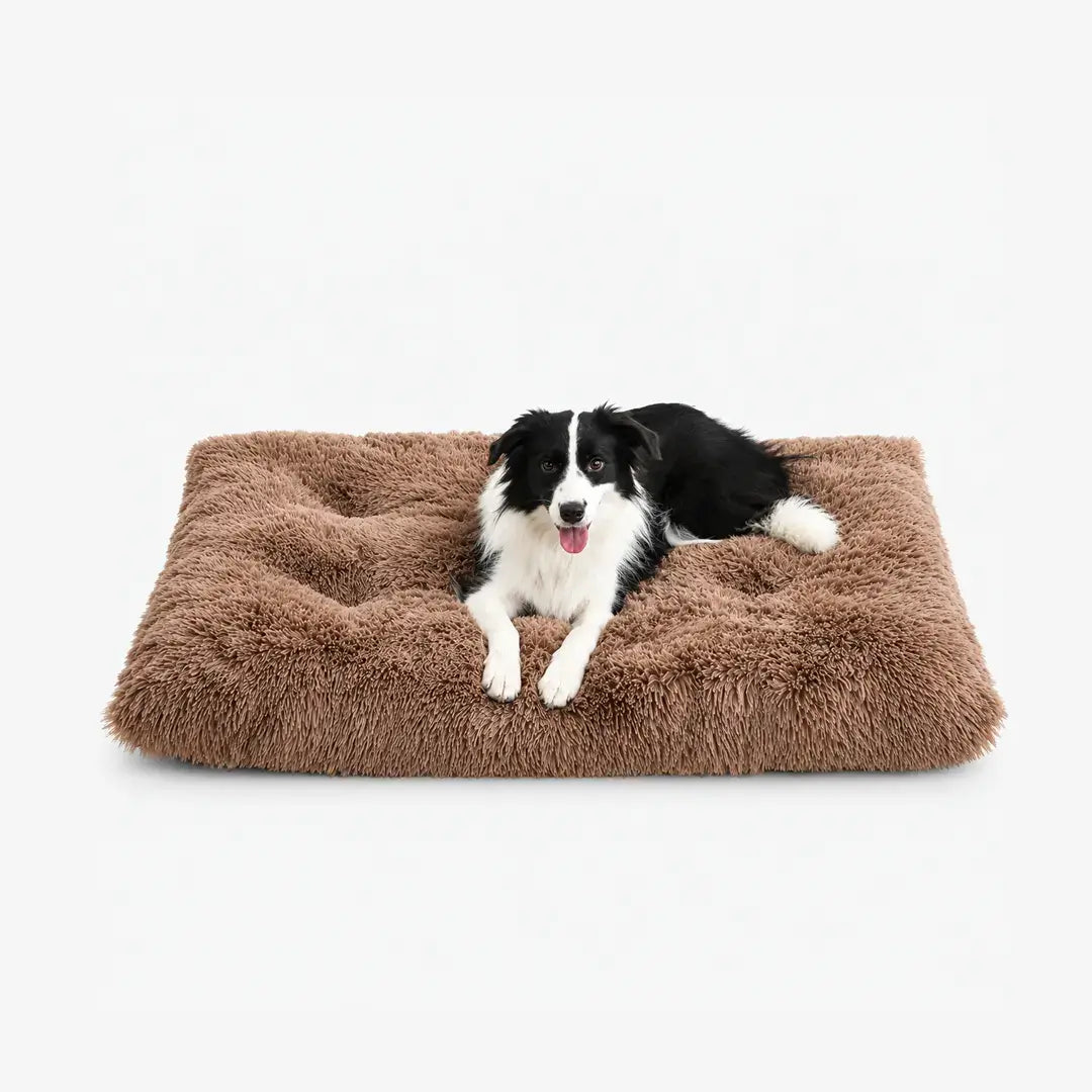 Long Plush Dog Bed Mat for Dogs & Cats, Soft Washable Sleeping Cushion