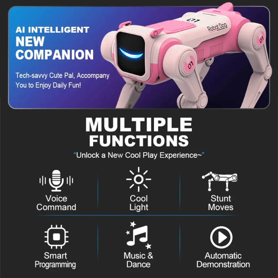 Magic Flip AI Robot Dog with Voice Control, Remote & Stunt Functions