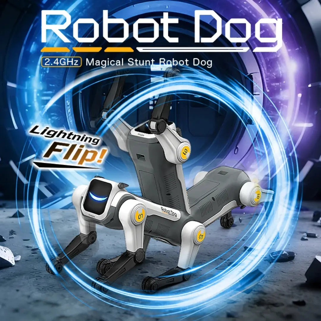 Magic Flip AI Robot Dog with Voice Control, Remote & Stunt Functions