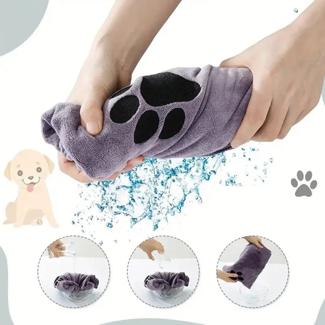 Microfiber Pet Bath Towel Set for Dogs & Cats, 4 Pack, Super Absorbent
