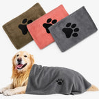 Microfiber Pet Bath Towel Set for Dogs & Cats, 4 Pack, Super Absorbent