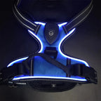 Night Walk Visibility LED Dog Harness with 3 Light Modes & Rechargeable Battery