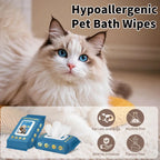 No-Rinse Pet Grooming Glove Wipes for Dogs & Cats - 20 Disposable Mitts