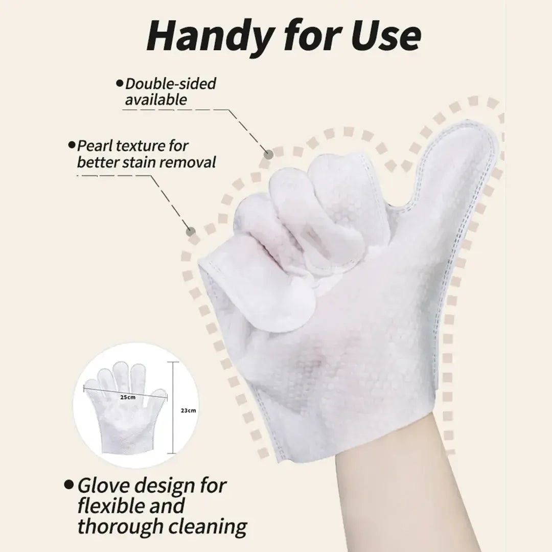 No-Rinse Pet Grooming Glove Wipes for Dogs & Cats - 20 Disposable Mitts