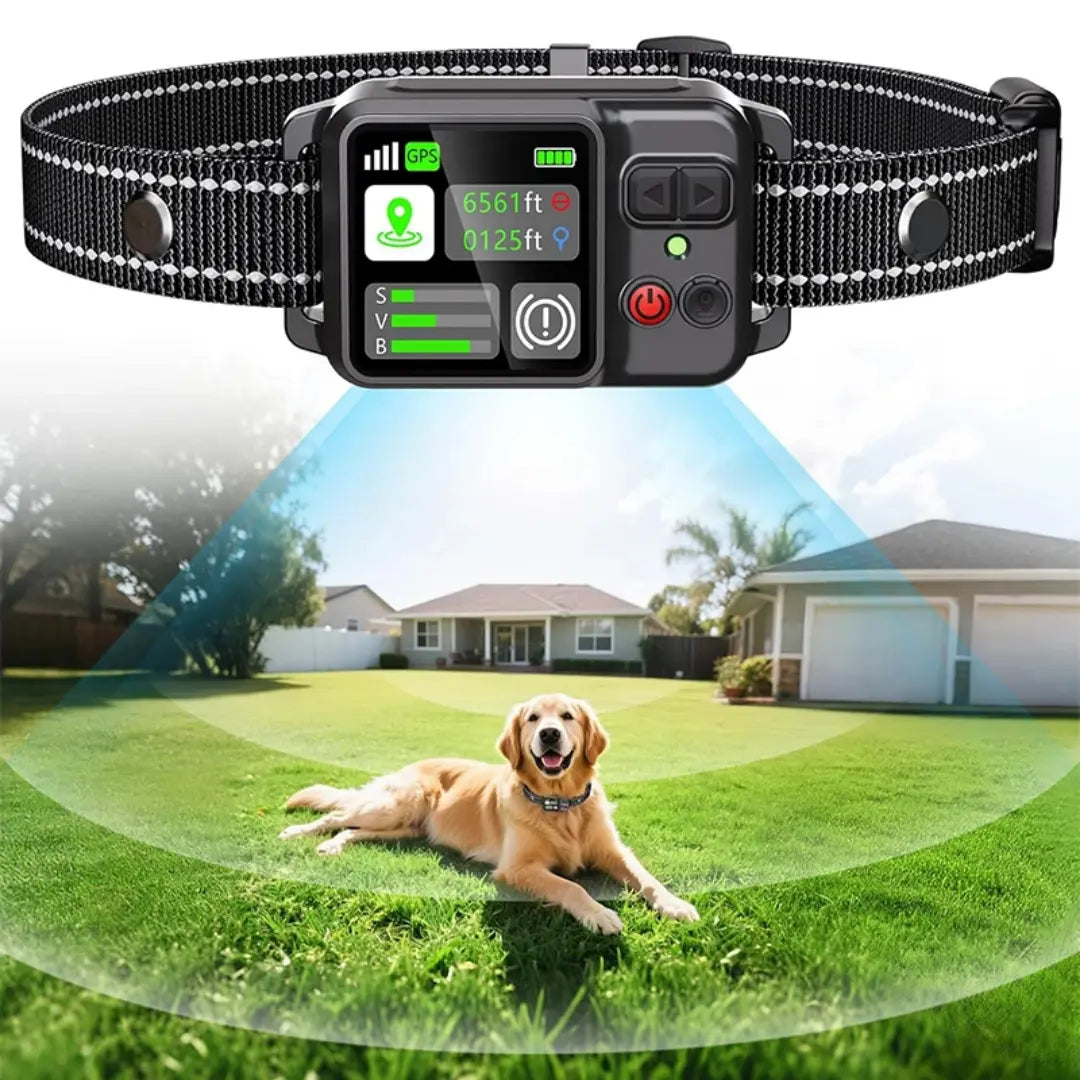 Outdoor Wireless GPS Dog Fence Collar with Adjustable Boundary & Waterproof Design