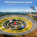 Outdoor Wireless GPS Dog Fence Collar with Adjustable Boundary & Waterproof Design