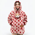 Pet Carrier Hoodie for Cats & Small Dogs, Warm Fleece Kangaroo Pouch Sweatshirt