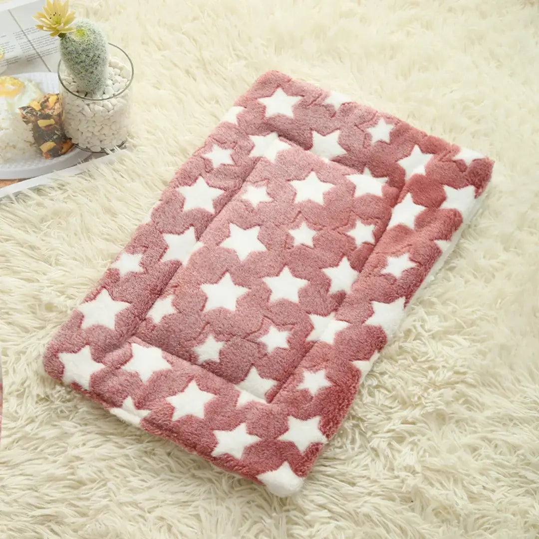 Pet Mat for Dogs & Cats, Soft Padded Washable Bed with Star Print