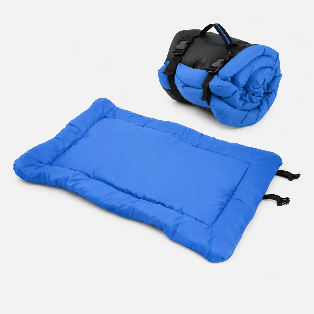 Portable Dog Bed for Travel & Camping, Waterproof Roll-Up Cushion