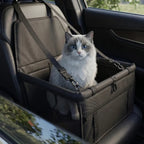 Portable Dog Car Seat with Mesh Sides, Waterproof Travel Basket