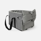 Portable Travel Dog Car Seat for Small Dogs & Cats, Front Seat Pet Nest with Bow Design