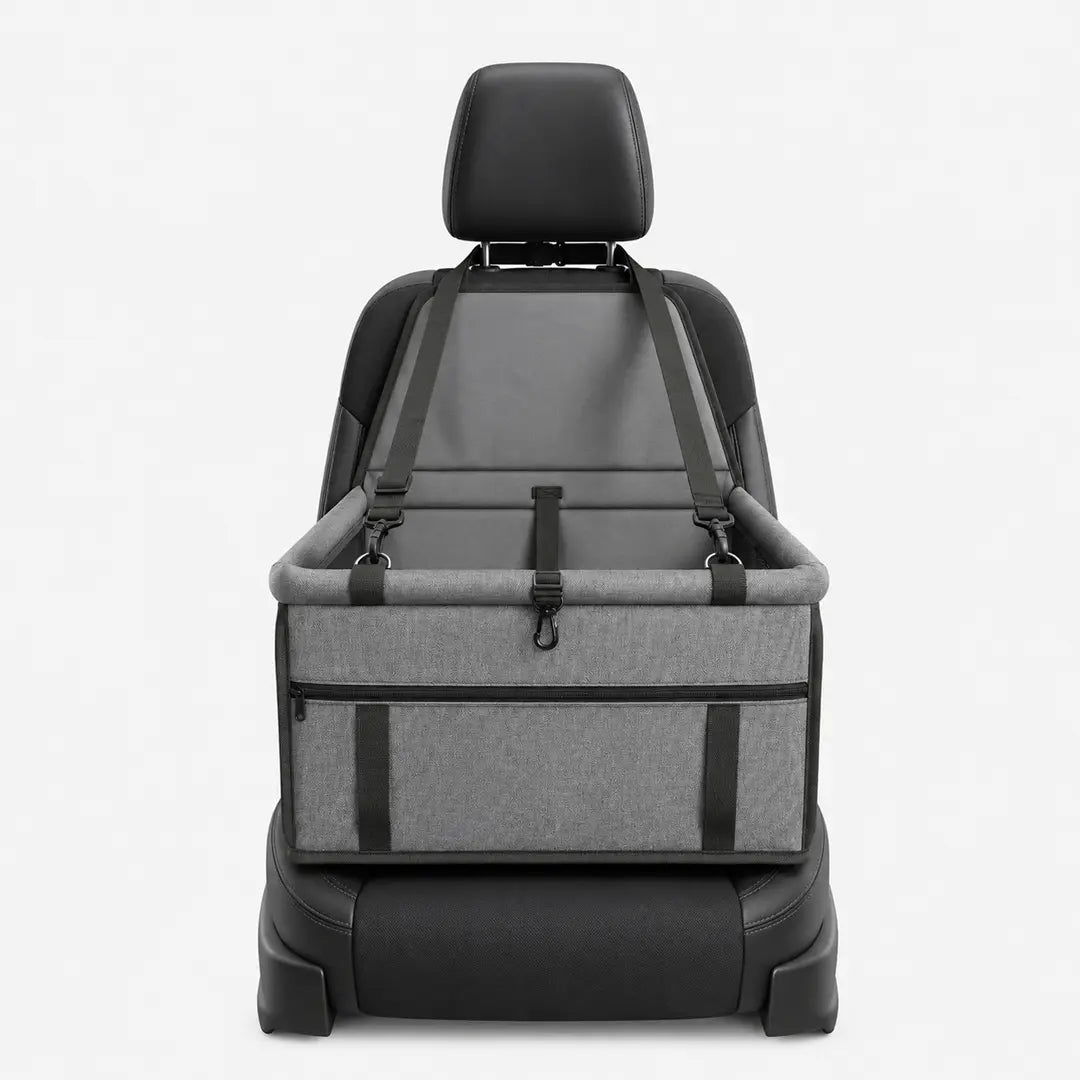 Portable Dog Car Seat with Mesh Sides, Waterproof Travel Basket