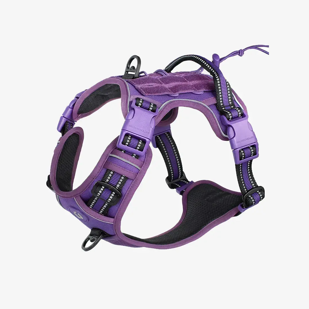 Reflective MOLLE Tactical Dog Harness for Medium & Large Dogs, Adjustable No Pull Vest