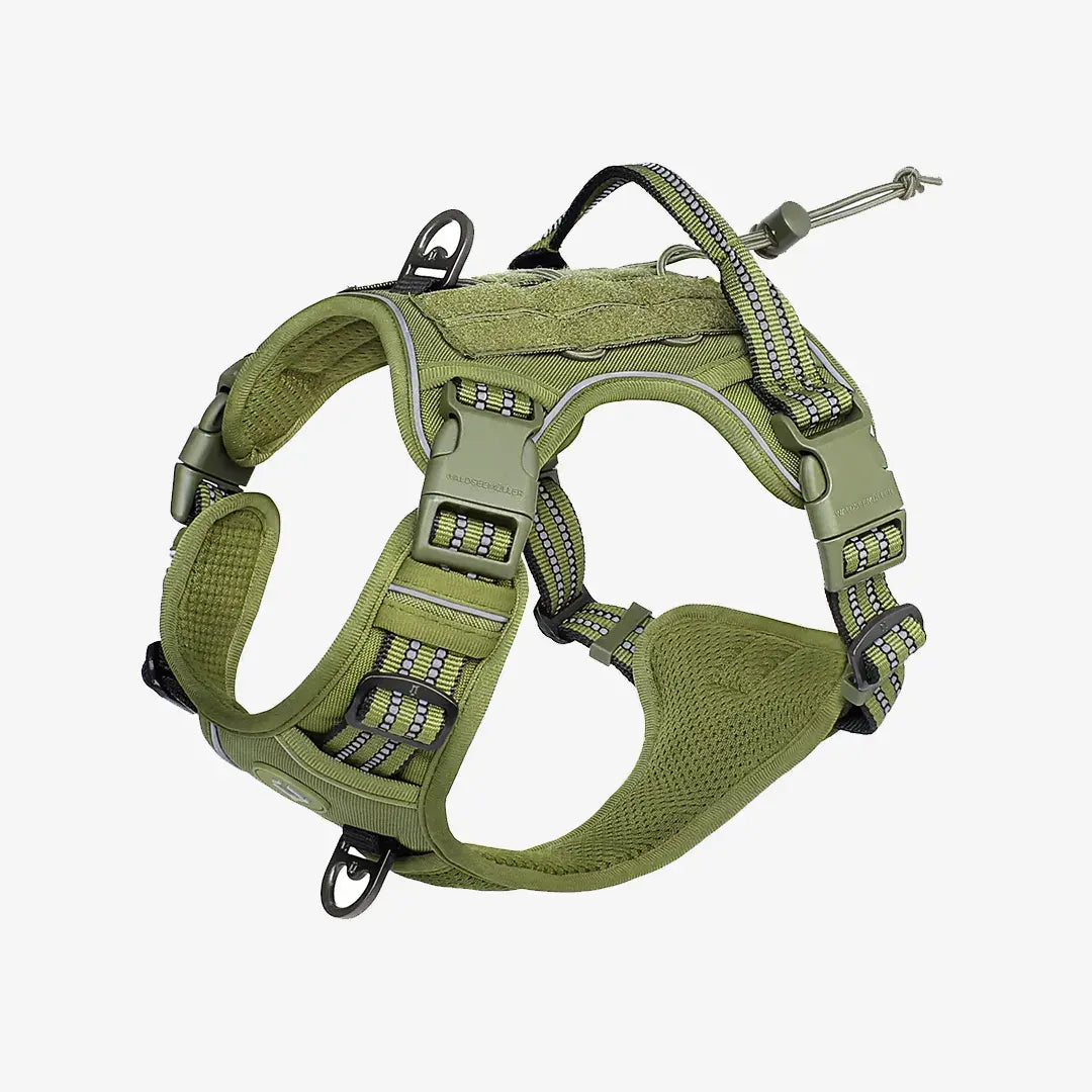 Reflective MOLLE Tactical Dog Harness for Medium & Large Dogs, Adjustable No Pull Vest
