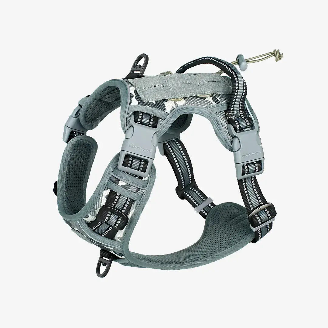 Reflective MOLLE Tactical Dog Harness for Medium & Large Dogs, Adjustable No Pull Vest