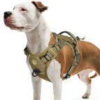 Reflective MOLLE Tactical Dog Harness for Medium & Large Dogs, Adjustable No Pull Vest