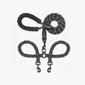 Reflective Twin-Walker Dog Leash with Tangle-Free Coupler for Two Dogs