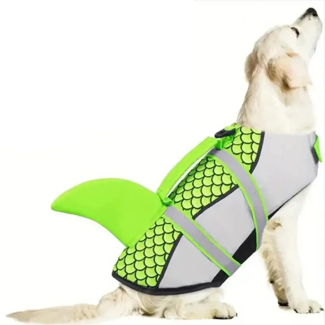 Shark Style Dog Life Jacket with Handle for Swimming & Boating