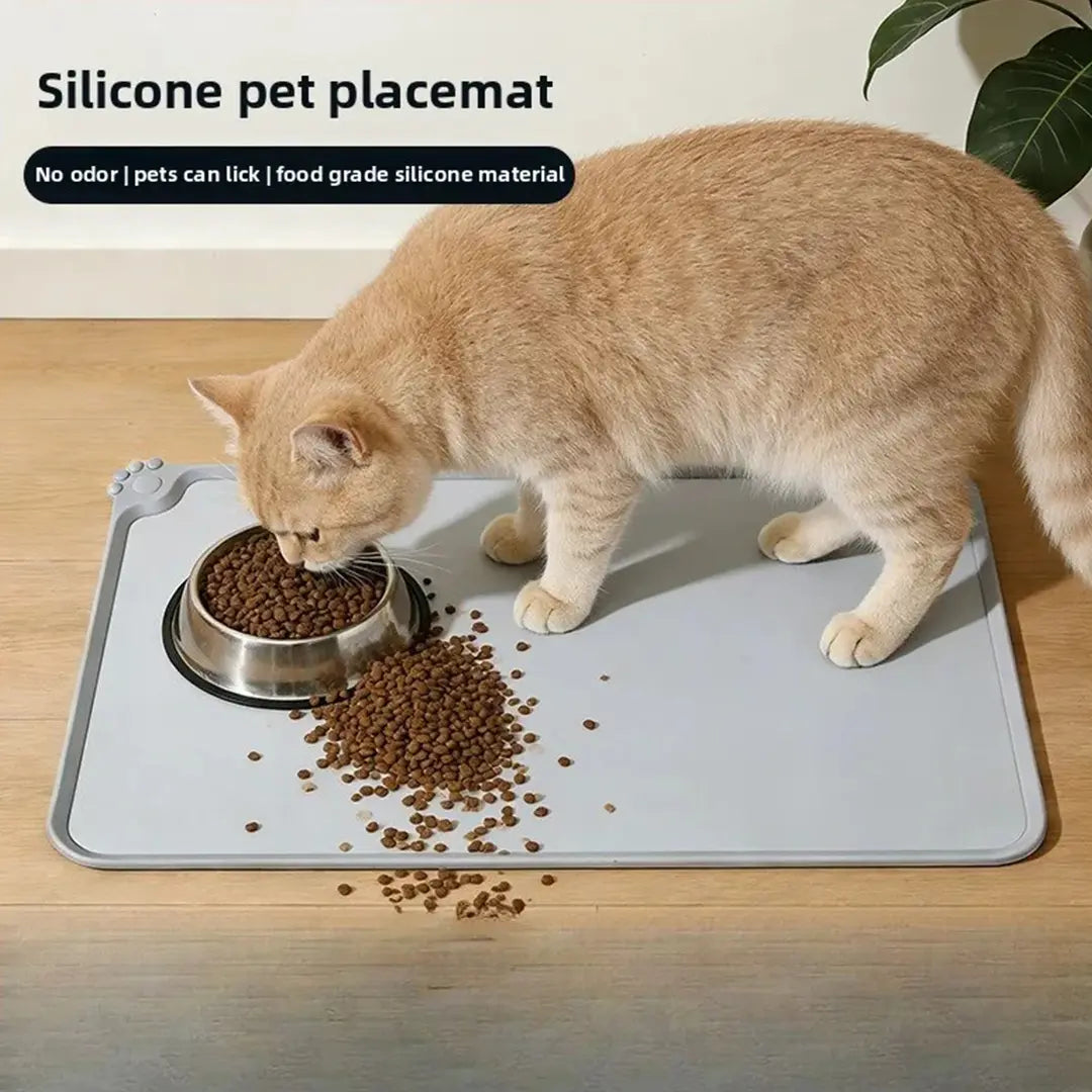 Silicone Pet Feeding Mat for Dogs & Cats, Waterproof, 48 × 30 cm