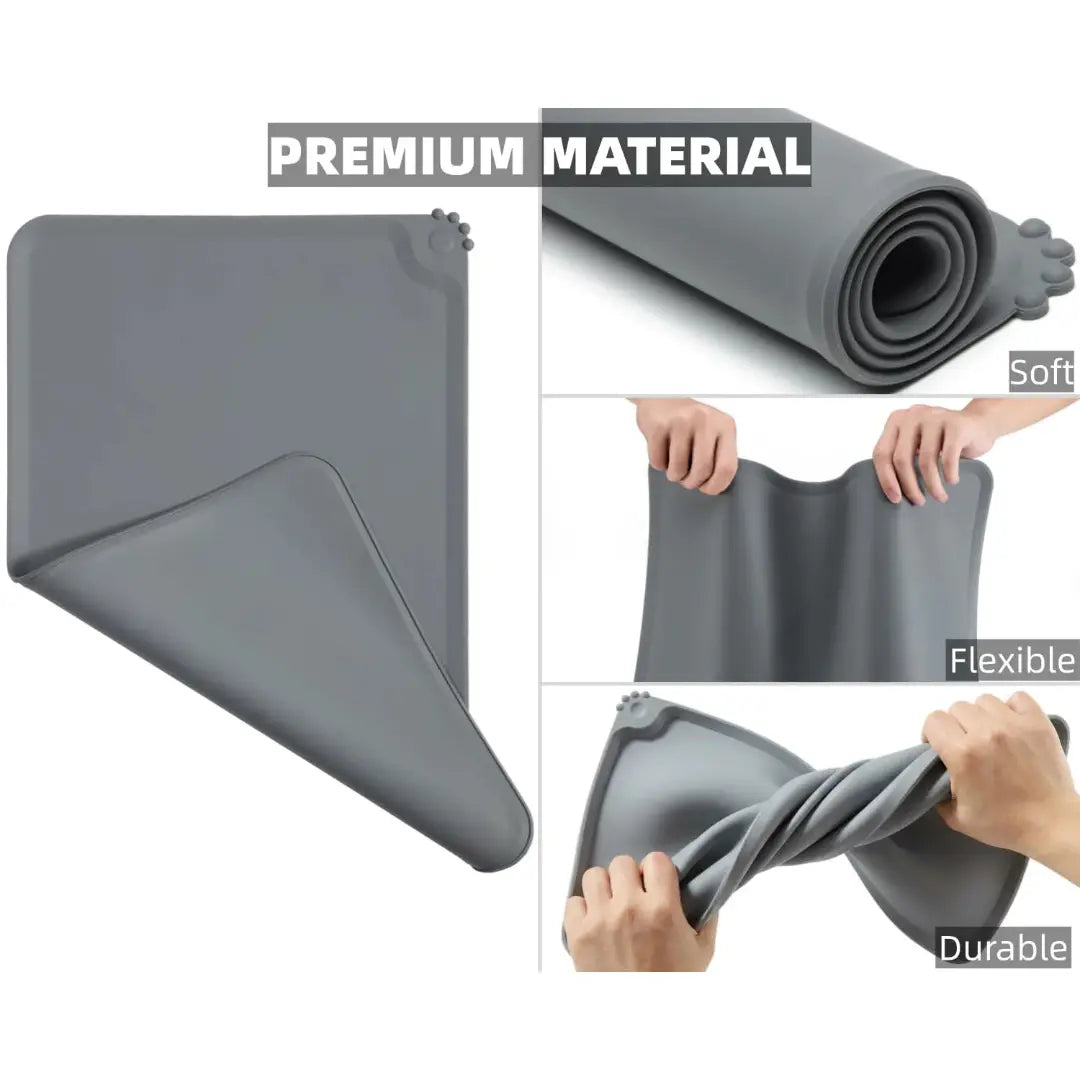 Silicone Pet Feeding Mat for Dogs & Cats, Waterproof, 48 × 30 cm