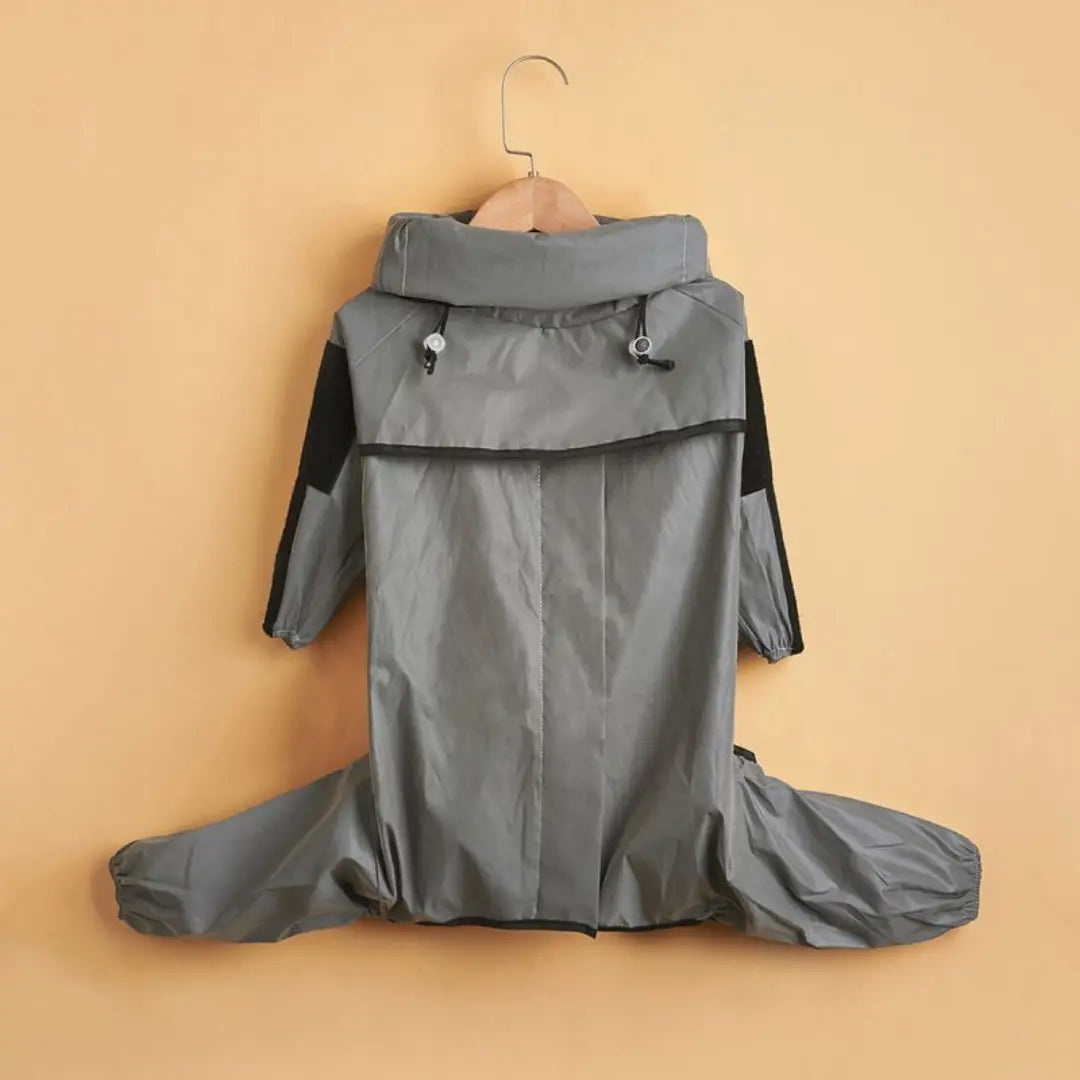 Silver Dog Waterproof Coat for Medium & Large Dogs, Reflective Jumpsuit