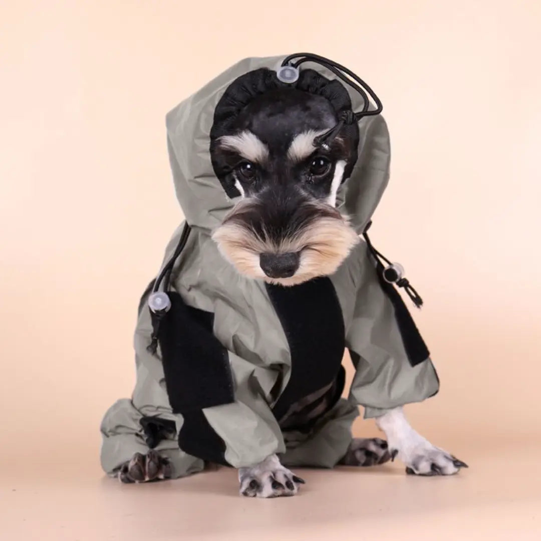 Silver Dog Waterproof Coat for Medium & Large Dogs, Reflective Jumpsuit