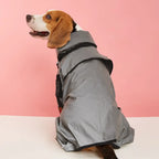 Silver Dog Waterproof Coat for Medium & Large Dogs, Reflective Jumpsuit