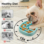 Slow Feeder Bowl for Small & Medium Dogs & Cats, 20oz Plastic