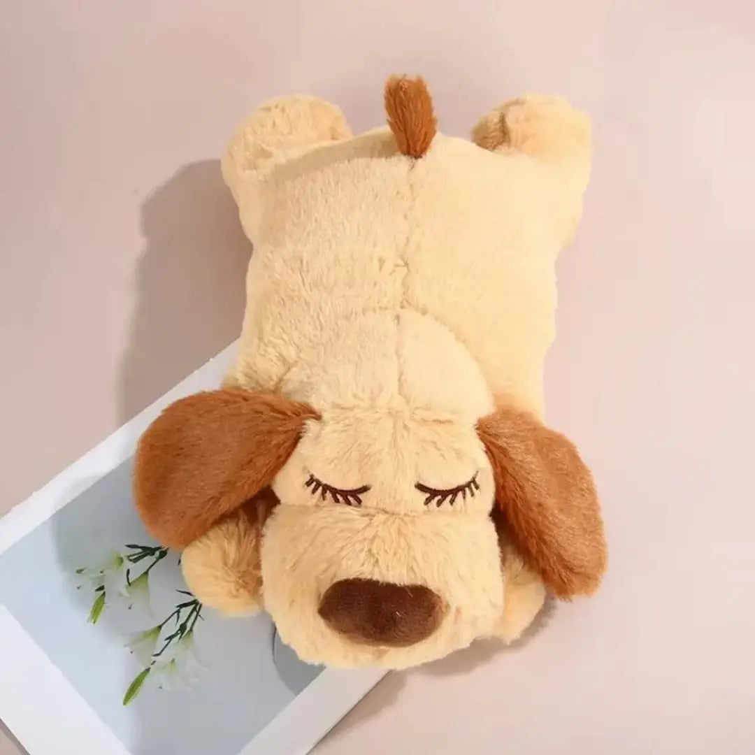 Soft Plush Dog Heartbeat Toy for Puppies with Comforting Heartbeat Feature