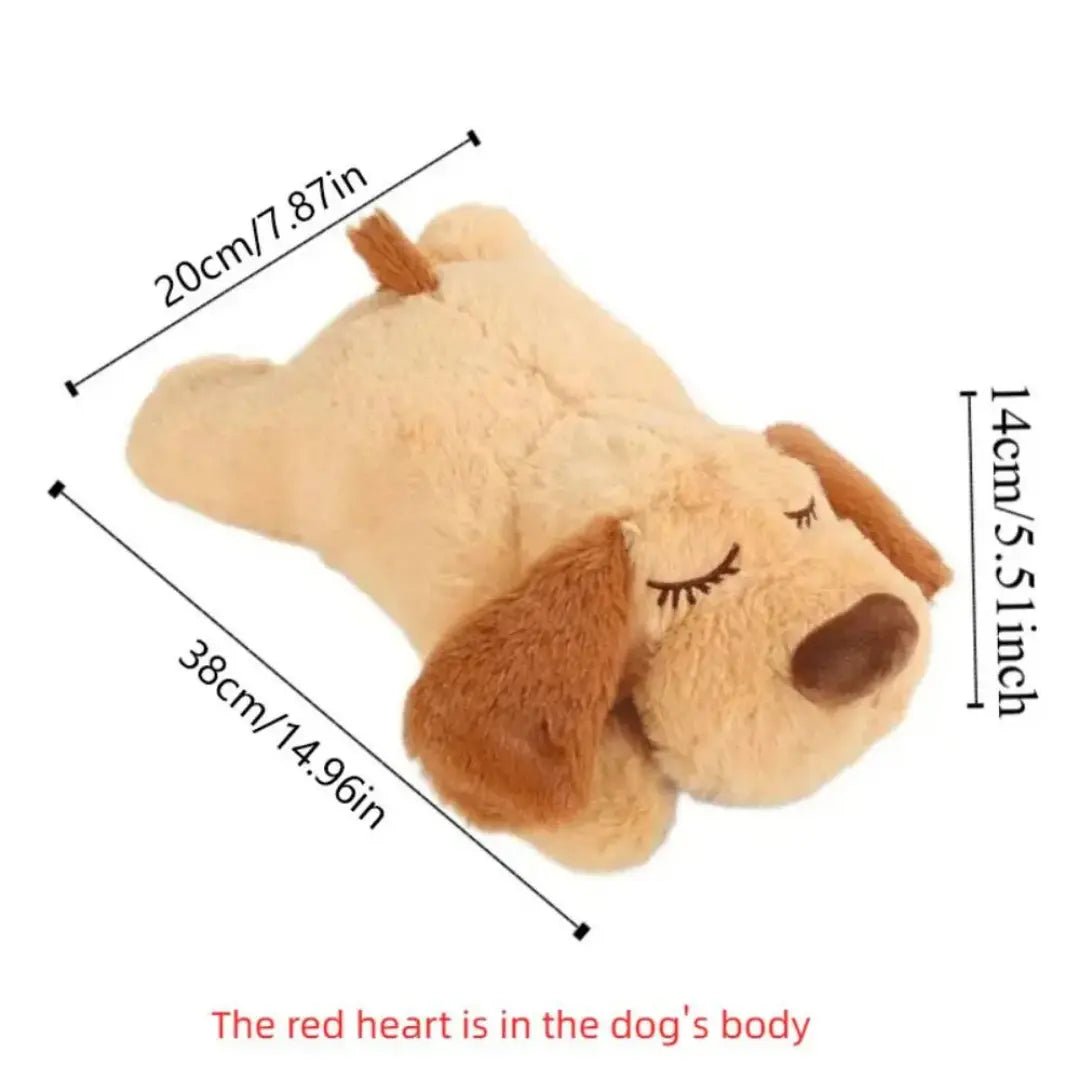 Soft Plush Dog Heartbeat Toy for Puppies with Comforting Heartbeat Feature