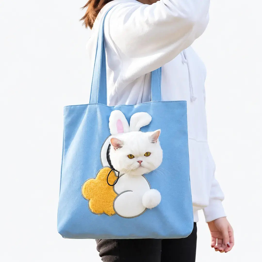 Tailvara Head-Out Cat Carrier Bag for Small Dogs & Cats, Lightweight Shoulder Tote