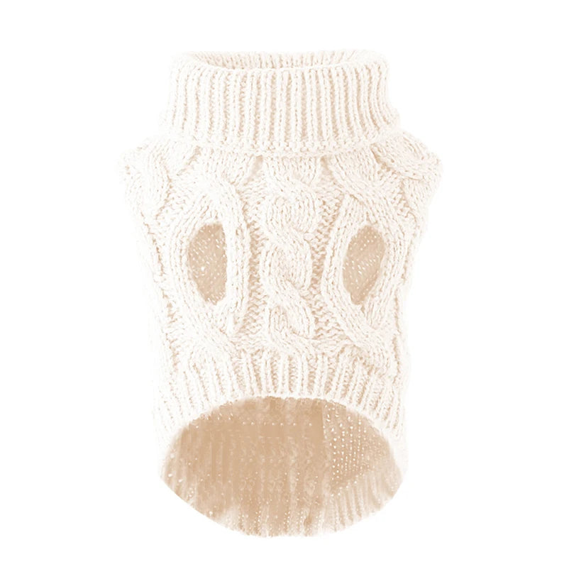 Turtleneck Dog Sweaters for Small Dogs, Warm Knitted Vest for Chihuahua & Yorkie