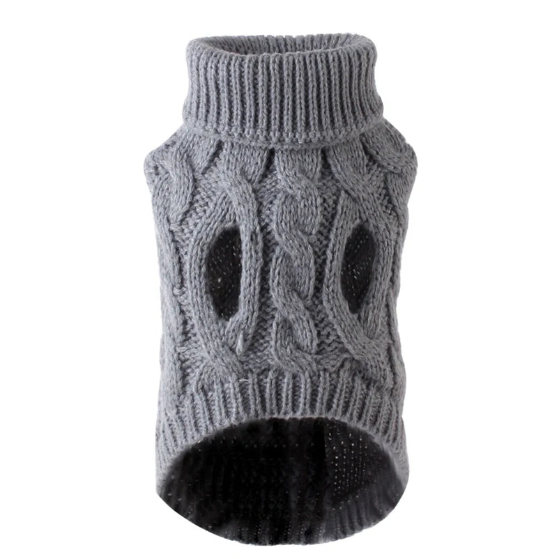 Turtleneck Dog Sweaters for Small Dogs, Warm Knitted Vest for Chihuahua & Yorkie