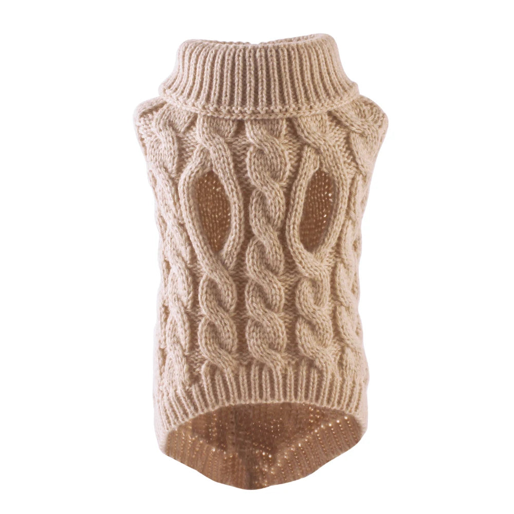 Turtleneck Dog Sweaters for Small Dogs, Warm Knitted Vest for Chihuahua & Yorkie