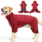 Turtleneck Fullbody Dog Coat with Four-Leg Coverage & Leash Opening