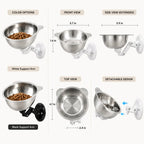 Wall Mounted Pet Bowl for Cats & Small Dogs, Adjustable Stainless Steel