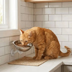 Wall Mounted Pet Bowl for Cats & Small Dogs, Adjustable Stainless Steel
